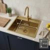 Pure.Sink Luxion Gold sink 51x50 cm Tapwing with tap hole PLX5150T-60